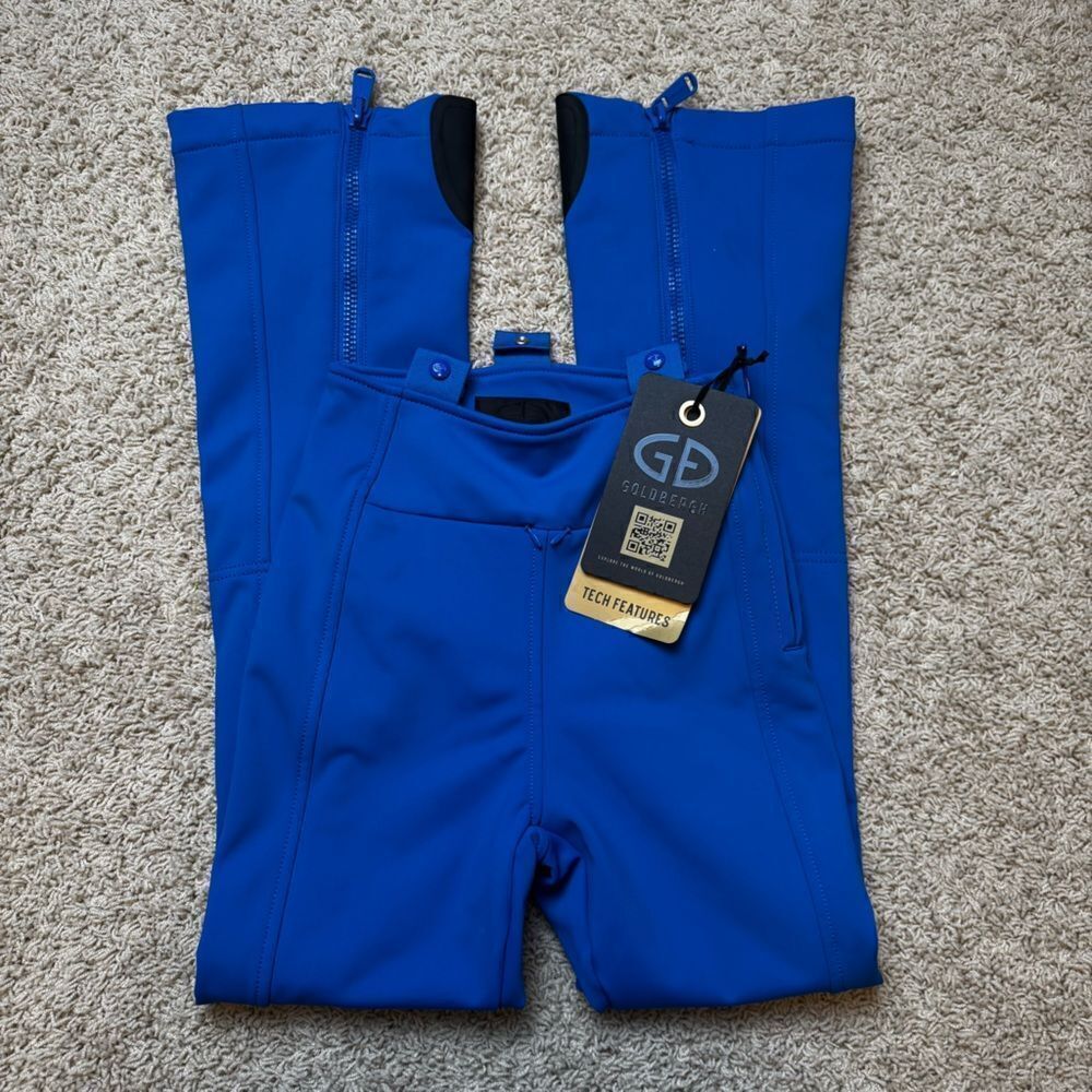 GOLDBERGH WOMEN'S HIGH END PIPPA SKI PANTS BIB ELECTRIC BLUE NWT US 2
